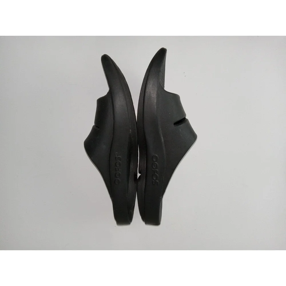 Oofos‎ Sandals Mens 8 Black H Strap Cushion Comfort Recovery Ooahh Sports Flex